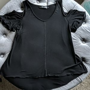 Neesha black cold shoulder top